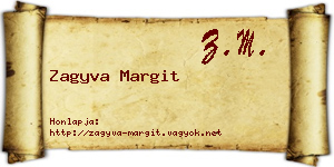 Zagyva Margit névjegykártya
